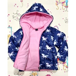 Детско преходно ватирано яке в тъмносиньо Еднорози Детско преходно ватирано яке в тъмносиньо Еднорози