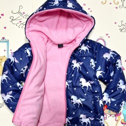 Детско преходно ватирано яке в тъмносиньо Еднорози Детско преходно ватирано яке в тъмносиньо Еднорози