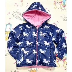 Детско преходно ватирано яке в тъмносиньо Еднорози Детско преходно ватирано яке в тъмносиньо Еднорози
