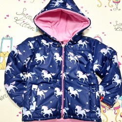 Детско преходно ватирано яке в тъмносиньо Еднорози Детско преходно ватирано яке в тъмносиньо Еднорози