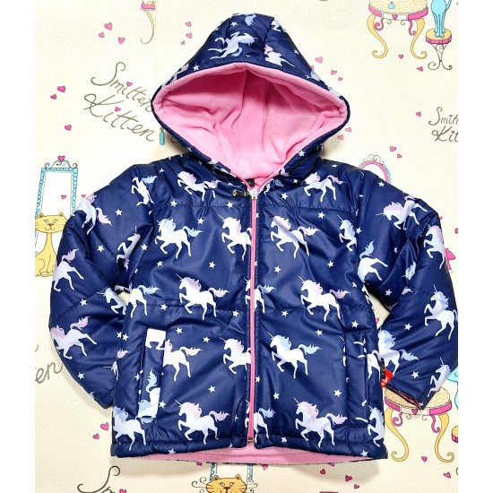 Детско преходно ватирано яке в тъмносиньо ,,Еднорози Детско преходно ватирано яке в тъмносиньо ,,Еднорози