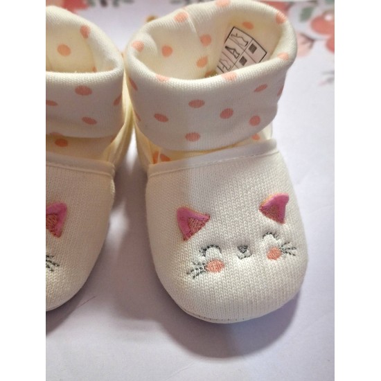 Бебешки памучни буйки чорап в бордо или бяло