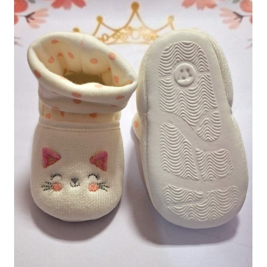 Бебешки памучни буйки чорап в бордо или бяло