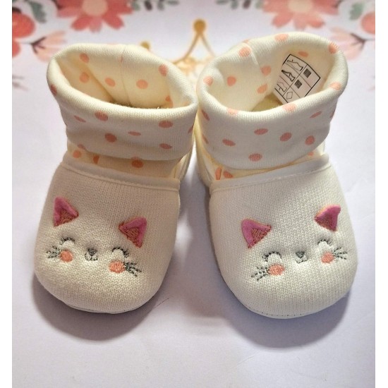 Бебешки памучни буйки чорап в бордо или бяло