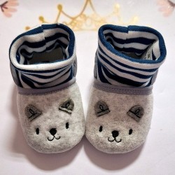 Бебешки памучни буйки чорап в сиво или тъмносиньо