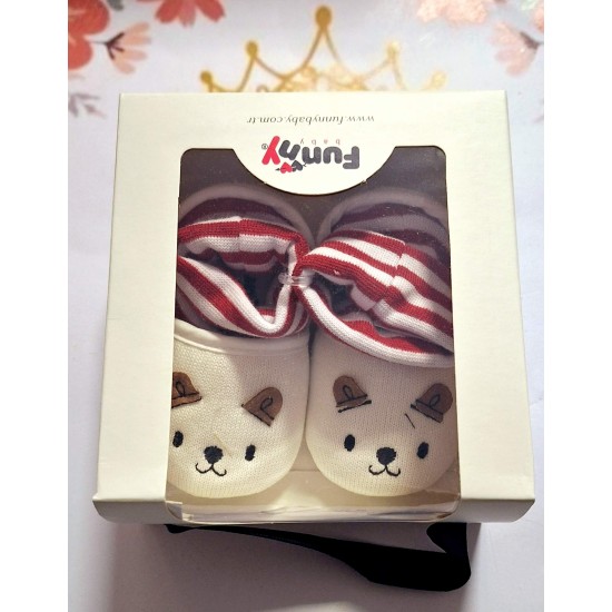 Бебешки памучни буйки чорап в синьо или бяло/червено