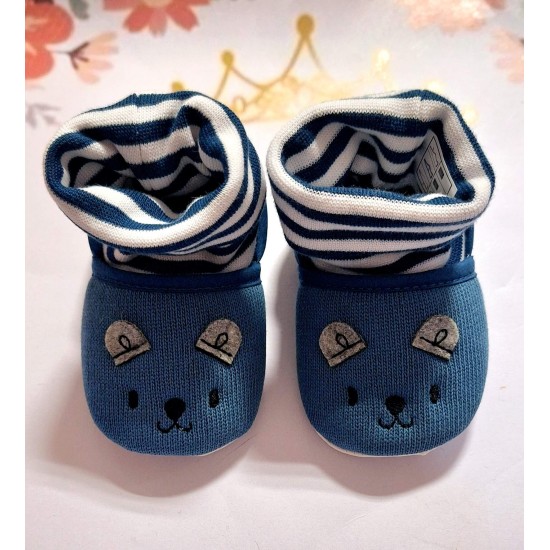 Бебешки памучни буйки чорап в синьо или бяло/червено