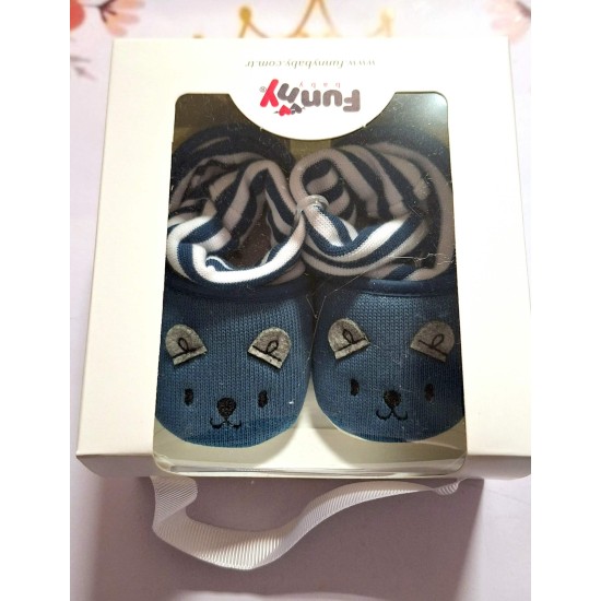 Бебешки памучни буйки чорап в синьо или бяло/червено