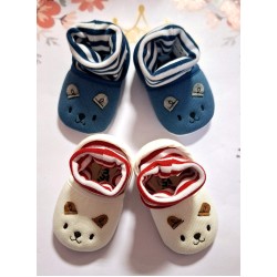 Бебешки памучни буйки чорап в синьо или бяло/червено