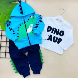 Бебешки спортен анцуг в синьо с динозавър Бебешки спортен анцуг в синьо с динозавър