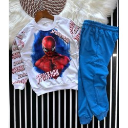 Детски комплект в бяло и синьо  Спайдърмен