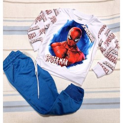 Детски комплект в бяло и синьо  Спайдърмен
