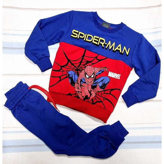 Детски комплект Спайдърмен в синьо и червено