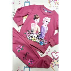 Детски комплект в цвят вишна с Елза и Ана