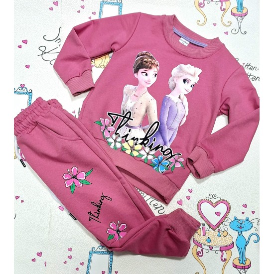 Детски комплект в цвят вишна с Елза и Ана Детски комплект в цвят вишна с Елза и Ана