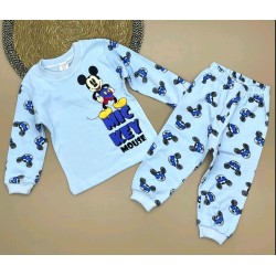 Детска памучна пижама в синьо с Мики Маус