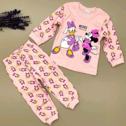 Детска памучна пижама в розово  Мини и Дейзи