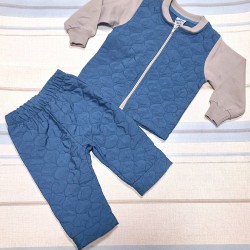 Бебешки комплект в синьо и сиво  Матю