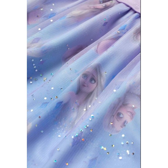 Детска рокля с тюл в лилаво с Елза от Замръзналото кралство