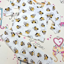 Детска памучна пижама в бяло с Мини МАУС