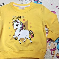 Детска памучна блуза в жълто с Еднорог Детска памучна блуза в жълто с Еднорог