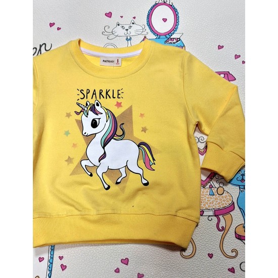 Детска памучна блуза в жълто с Еднорог Детска памучна блуза в жълто с Еднорог