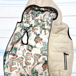 Двулицев детски шушляков елек в бежово  Баскетбол