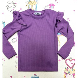 Детски дънков гащеризон с лилава блуза  Мини и приятели