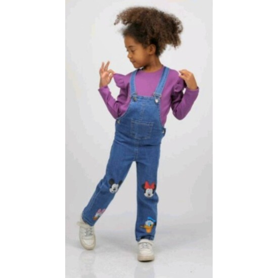 Детски дънков гащеризон с лилава блуза Мини и приятели Детски дънков гащеризон с лилава блуза Мини и приятели