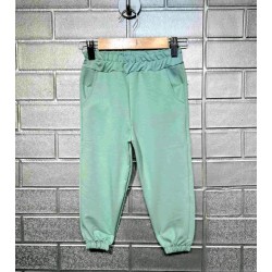 Детско памучно спортно долнище в зелено