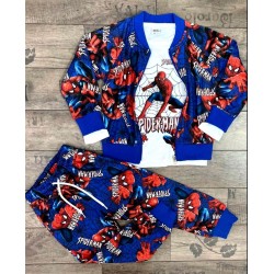 Детски спортен комплект в синьо от 3части  Спайдърмен