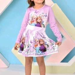 Детски комплект с пола,блуза и диадема в лилаво с Елза от Замръзналото кралство Детски комплект с пола,блуза и диадема в лилаво с Елза от Замръзналото кралство