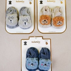 Бебешки чорапи с кожена подметка  Животинки