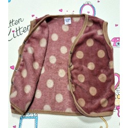 Детски мек елек в розово на точки Детски мек елек в розово на точки