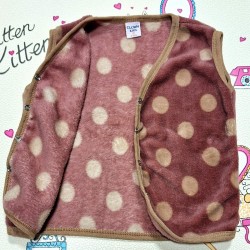 Детски мек елек в розово на точки Детски мек елек в розово на точки