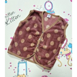 Детски мек елек в розово на точки