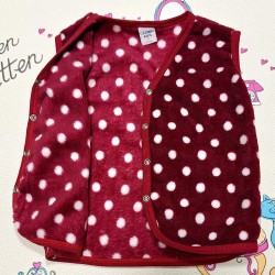 Детски елек в бордо на бели точки Детски елек в бордо на бели точки