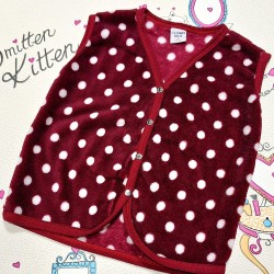 Детски елек в бордо на бели точки Детски елек в бордо на бели точки