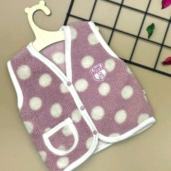 Бебешки пухкав елек в розово на бели точки Бебешки пухкав елек в розово на бели точки