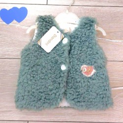 Бебешко много меко и пухкаво елече в зелено