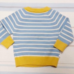 Бебешки пуловер PIGSY в светло синьо и жълто Бебешки пуловер PIGSY в светло синьо и жълто