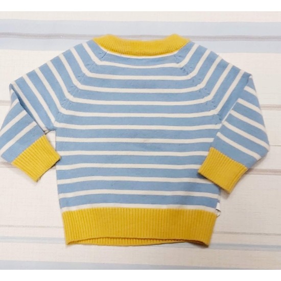 Бебешки пуловер PIGSY в светло синьо и жълто Бебешки пуловер PIGSY в светло синьо и жълто