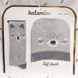 Бебешки комплект от шапка и чорапогащник в светло сиво Бебешки комплект от шапка и чорапогащник в светло сиво