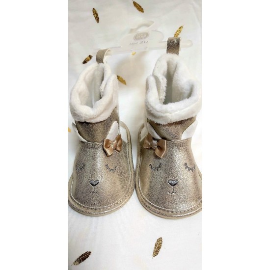 Бебешки златисти ботушки  Зайче