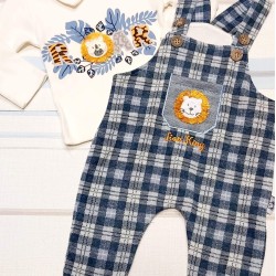 Бебешки комплект с гащеризон и блуза Лъвчо Бебешки комплект с гащеризон и блуза Лъвчо