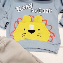 Бебешки ватиран комплект с качулка  Лъвчо