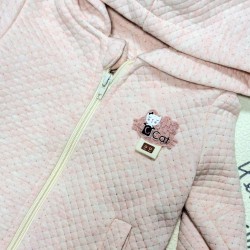 Бебешки суичър/палтенце в светло розово с лека златиста нишка