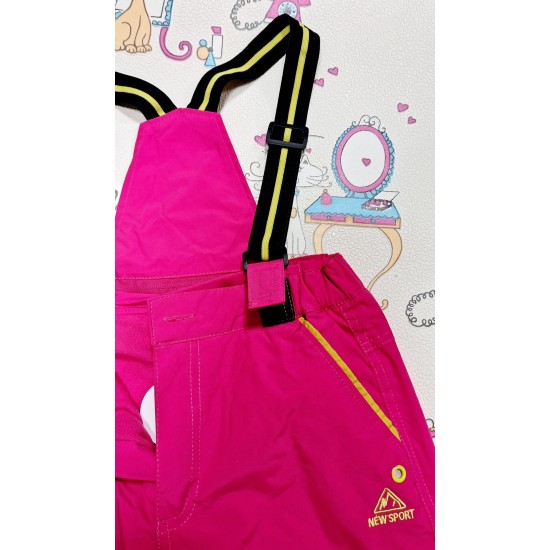 Детски зимен гащеризон грейка/панталон в розово за сняг и ски