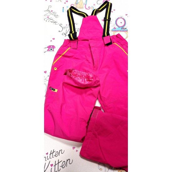 Детски зимен гащеризон грейка/панталон в розово за сняг и ски