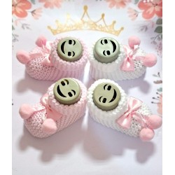 Плетени бебешки терлички ,,Панделки Плетени бебешки терлички ,,Панделки